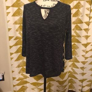 Floral 3/4 sleeve blouse M